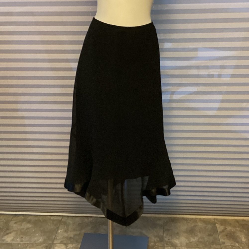 Dressbarn Black sheer Skirt with handkerchief hem.